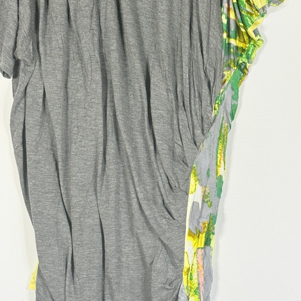 NEW BCBG Maxazria Runway Womens Medium Dress Grey Lime Abstract Asymmetrical - Picture 8 of 12
